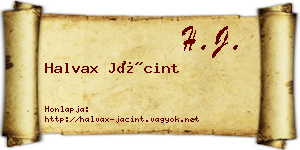 Halvax Jácint névjegykártya